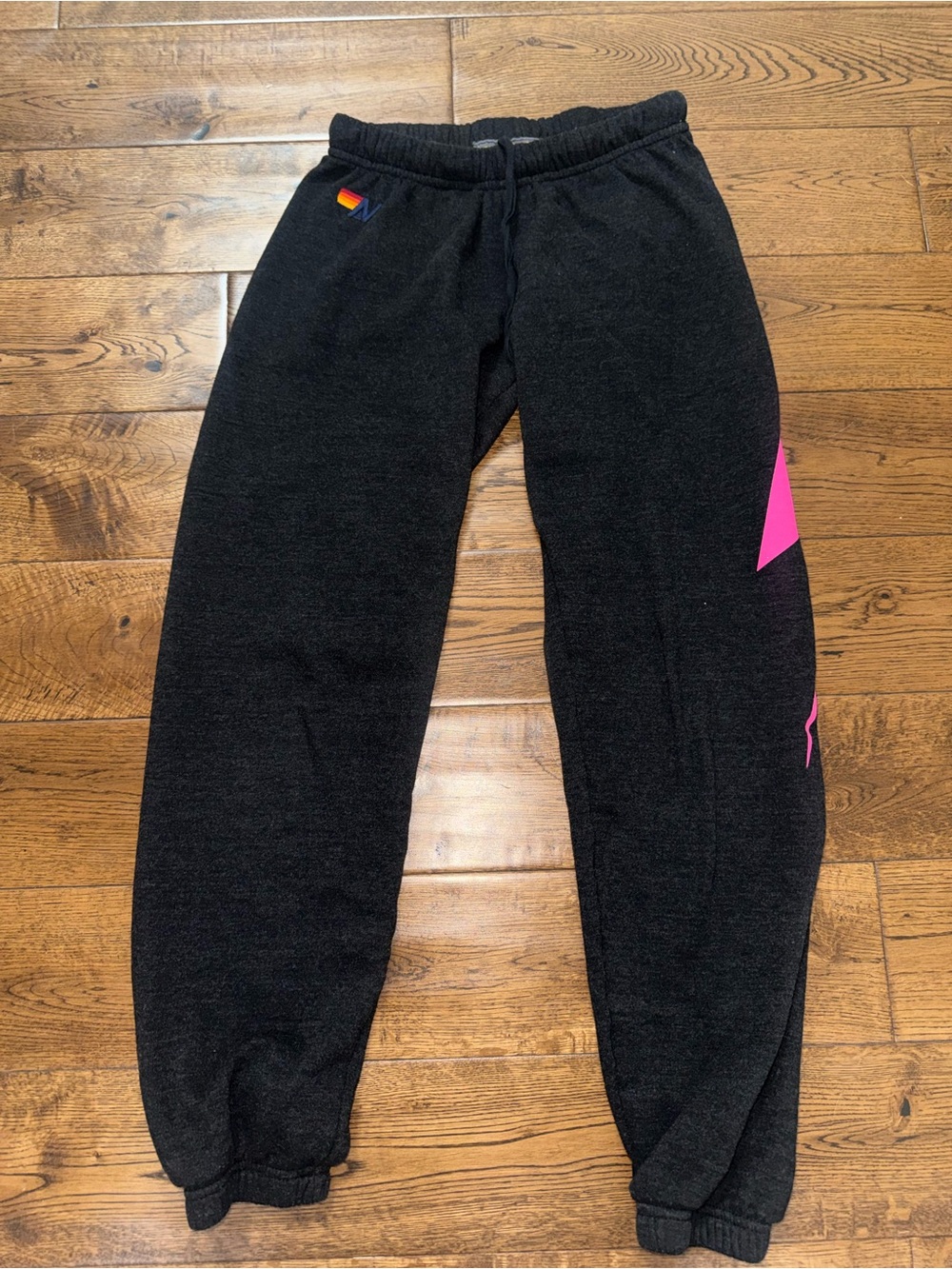 Aviator Nation Charcoal Hot Pink Bolt Sweats Size Small - Picture 2 of 6